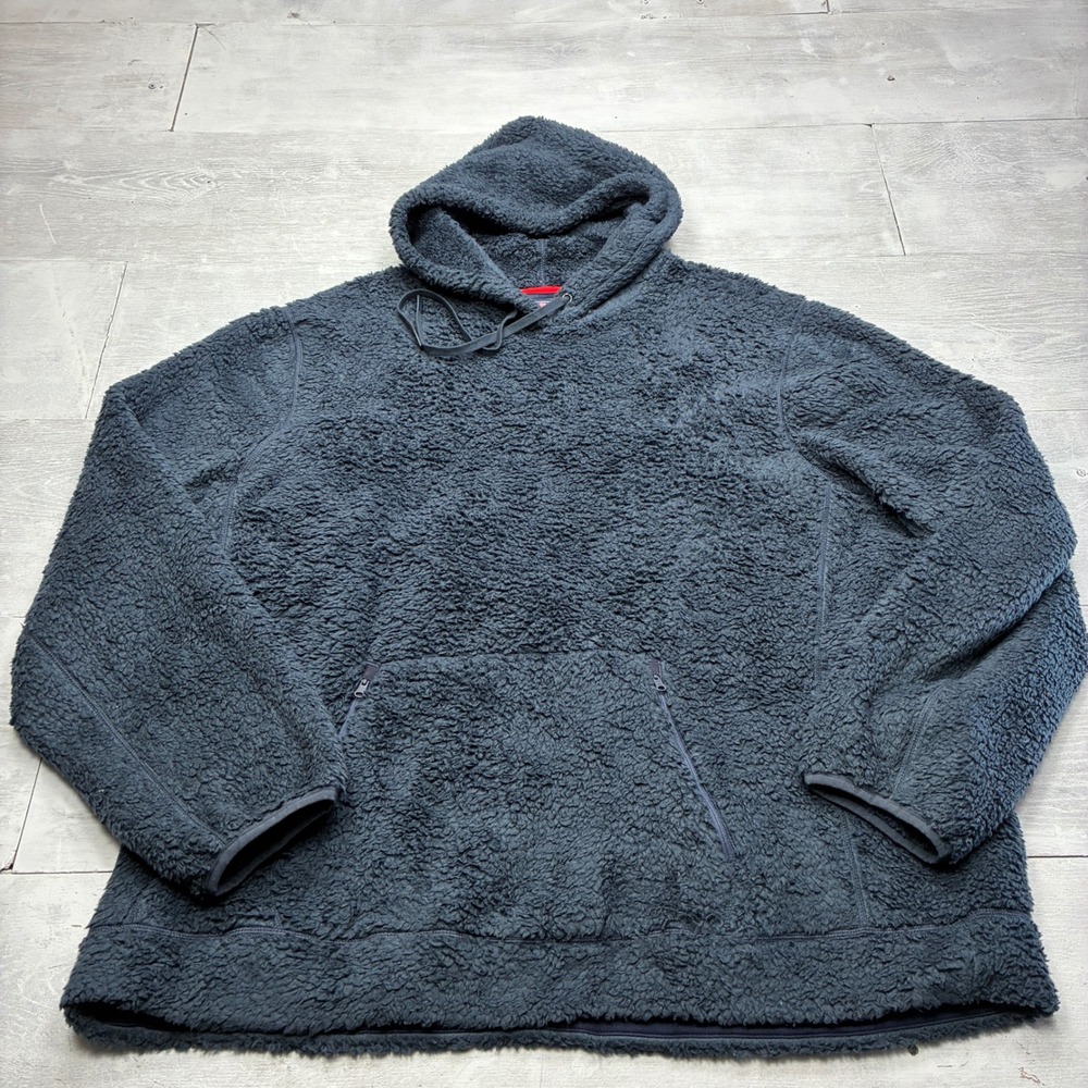 Vineyard Vines Sherpa Fleece Hoodie Mens XXL Navy Blue High Pile Pullover